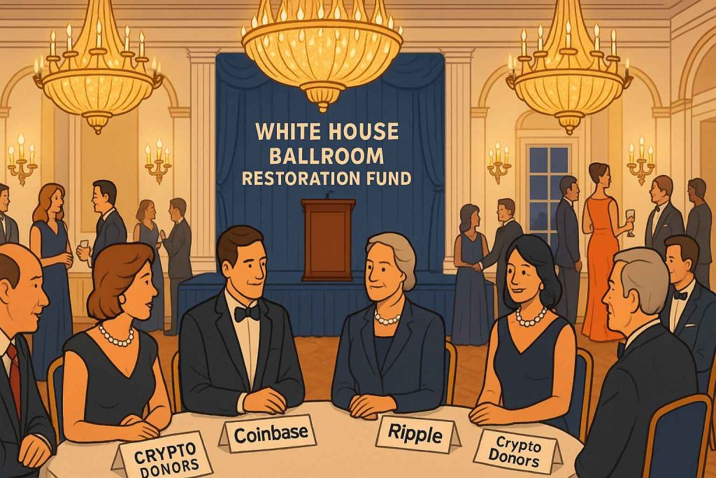 Crypto and Tech Giants Help Fund Trump’s $300 Million White House Ballroom Crypto and Big Tech Behind Trump’s $300 Million White House Ballroom